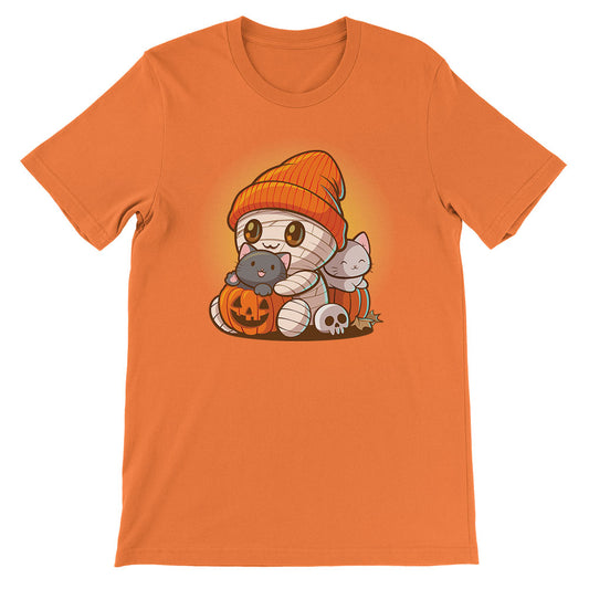 Cute Mummy and Kittens Kawaii T-shirt - orange