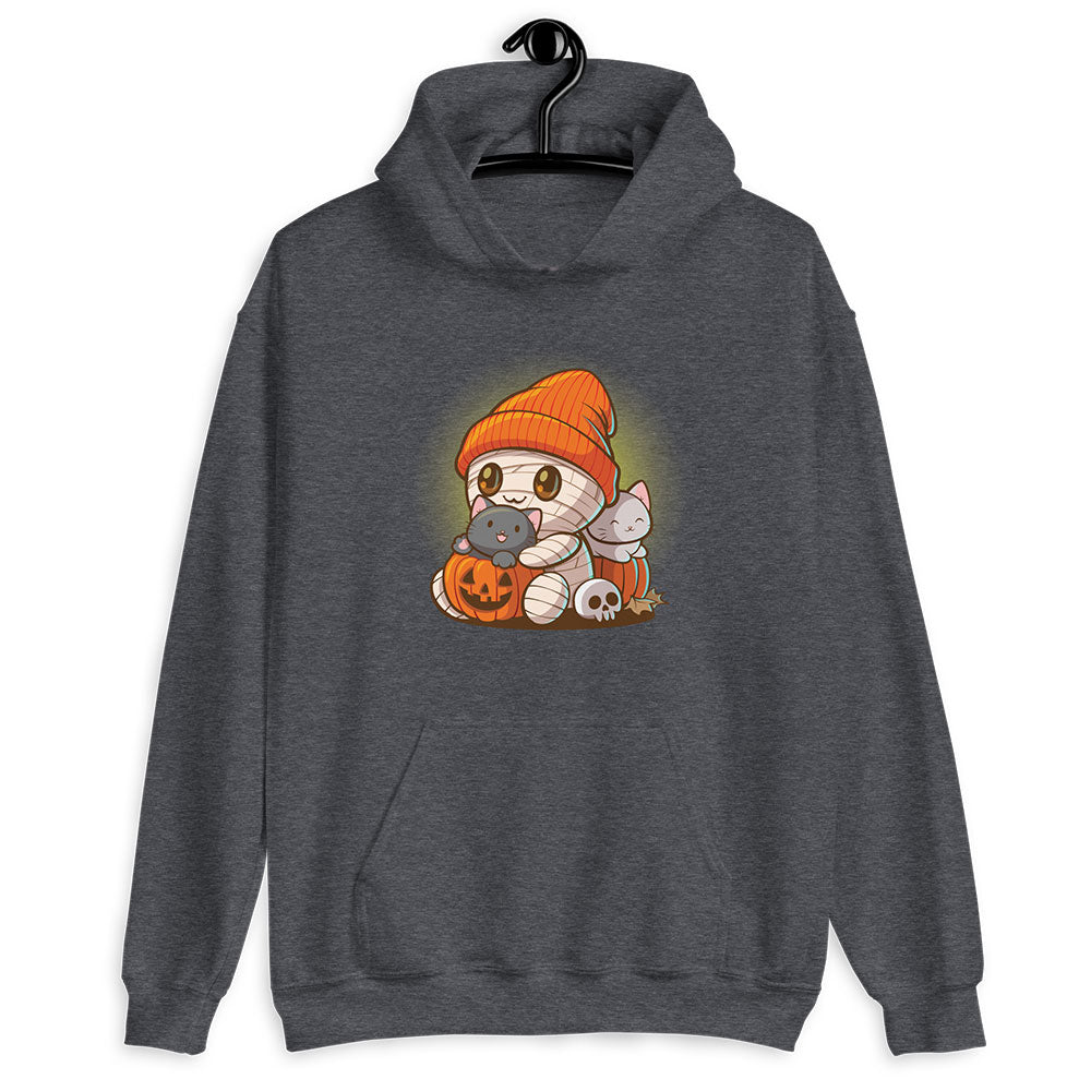 Cute Mummy and Kitty Cats Kawaii Hoodie - Dark Grey Heather