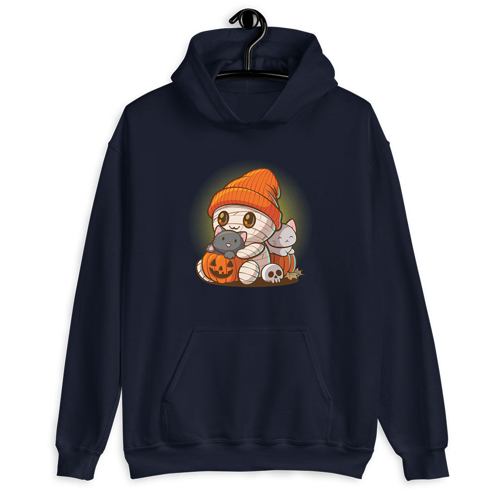 Cute Mummy and Kitty Cats Kawaii Hoodie - navy