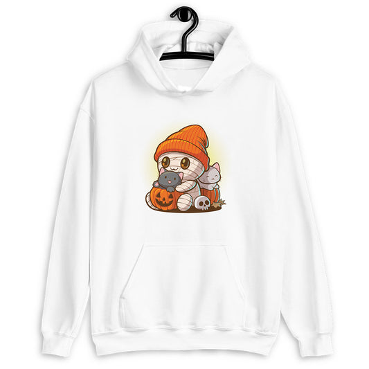 Cute Mummy and Kitty Cats Kawaii Hoodie - white