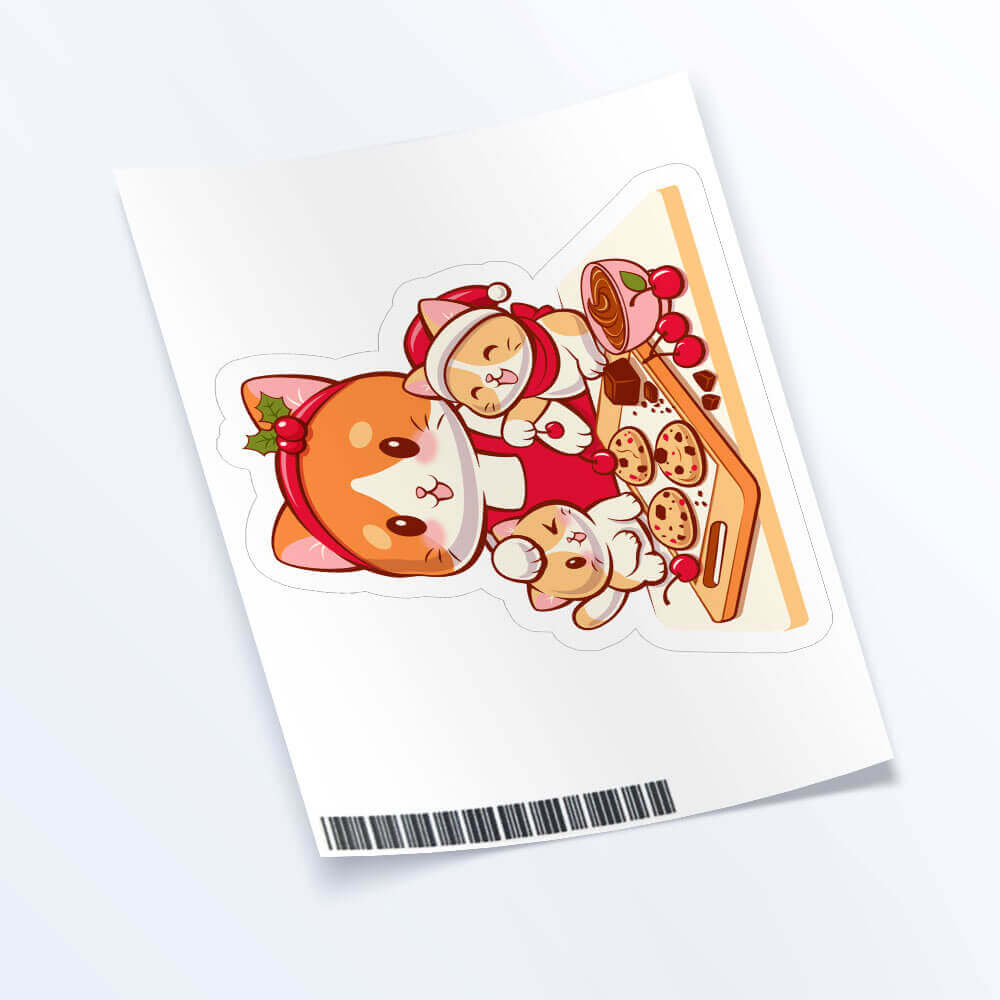 Cute Cats and Cookies Kawaii Sticker Sheet