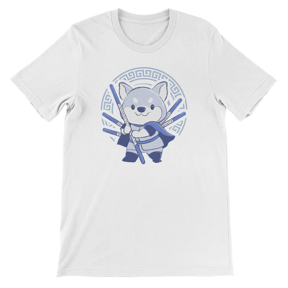 Dog Warrior Chinese Zodiac Kawaii T-shirt - White