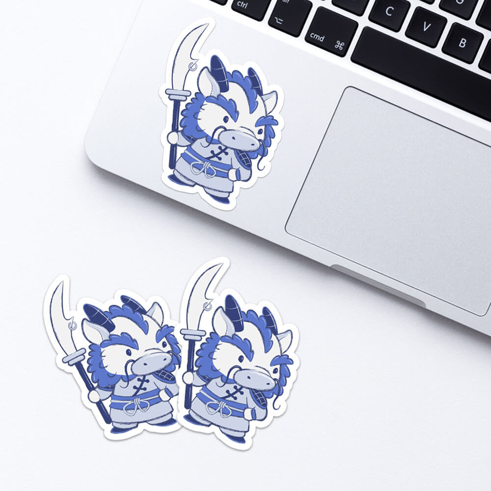 Dragon Warrior Chinese Zodiac Kawaii Stickers for laptop
