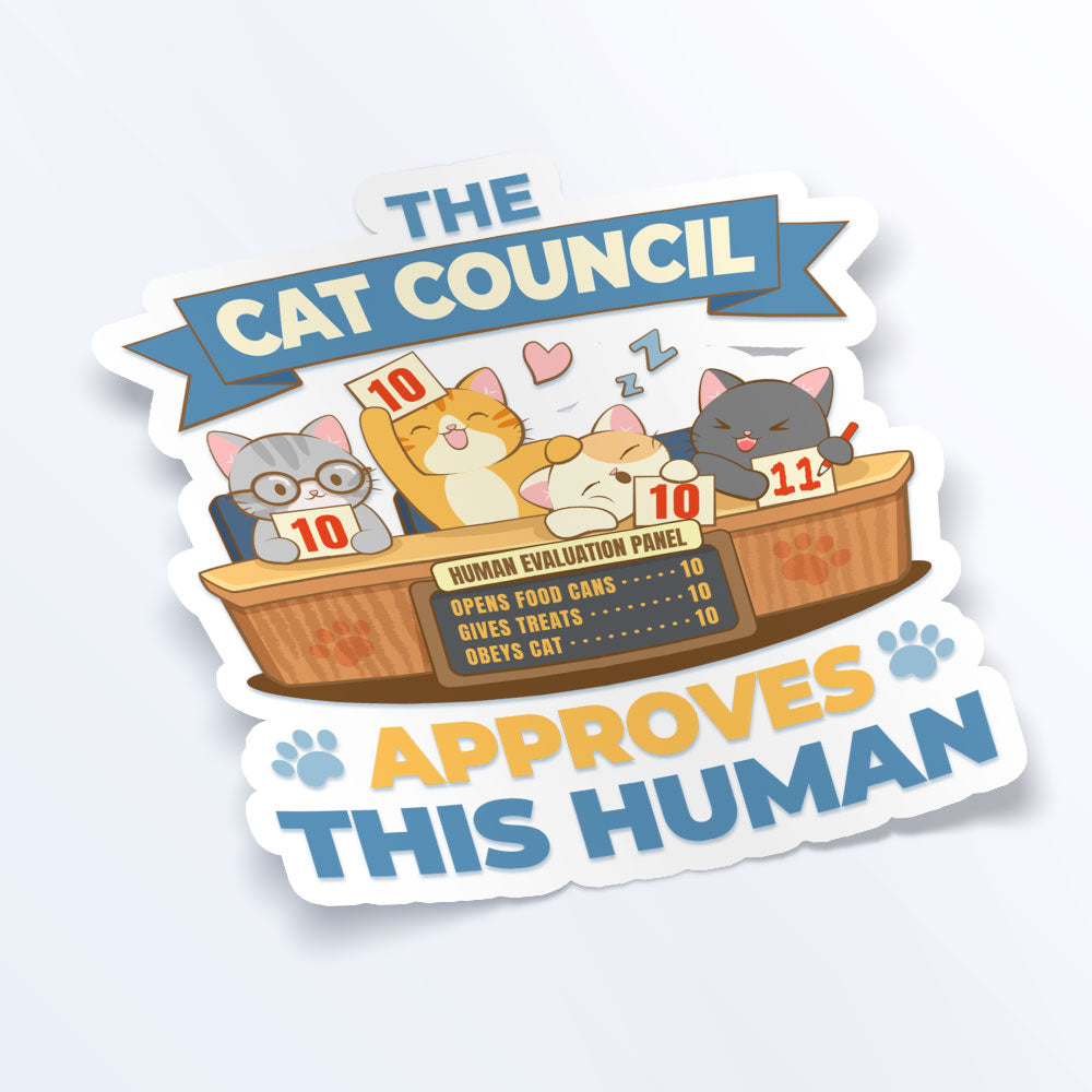 Funny Cat Council Kawaii Sticker