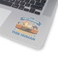 Funny Cat Council Vinyl Kiss Cut Transparent Sticker on Laptop