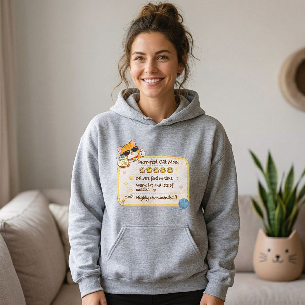 Funny Cat Review Purrfect Cat Mom Hoodie for women