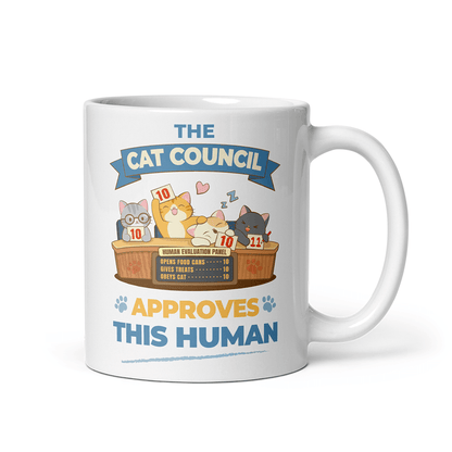 Funny Cat Council Cute Coffee Mug - white 11 oz
