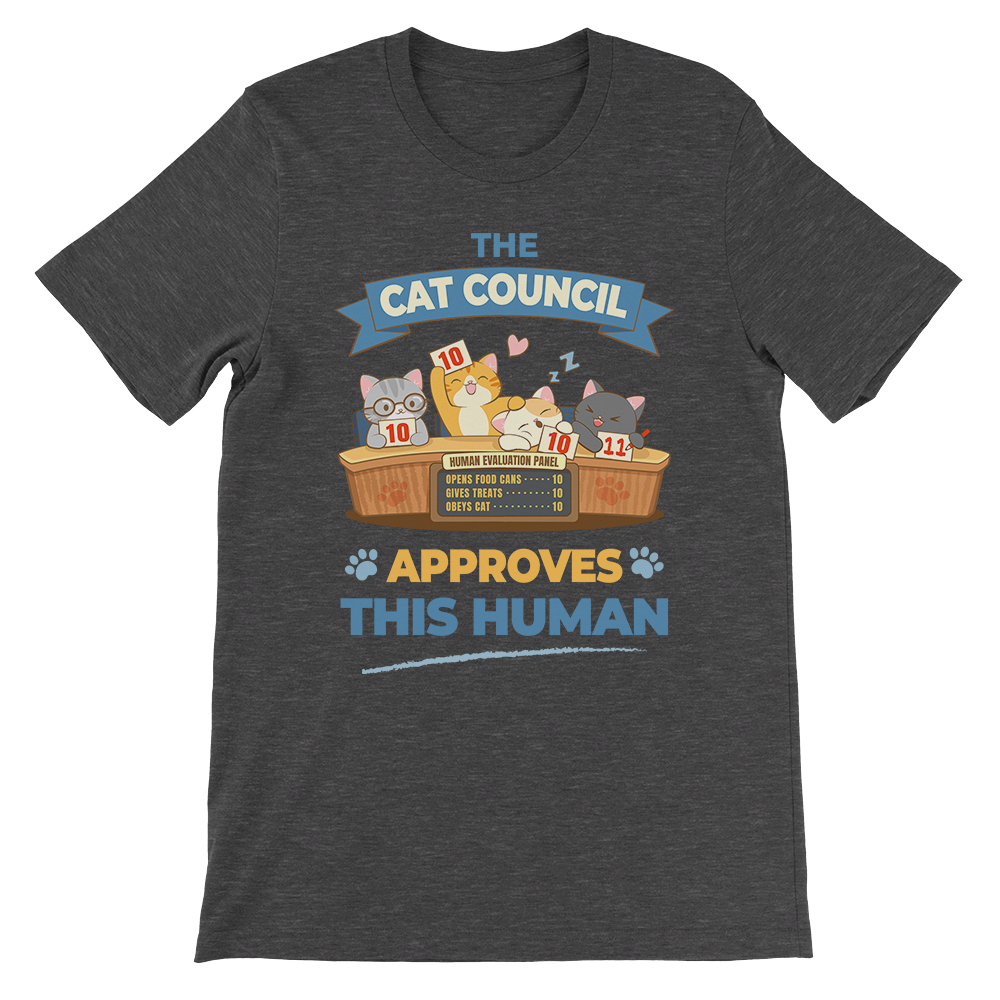 Funny Cat Council Kawaii T-shirt - Dark Grey Heather