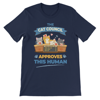 Funny Cat Council Kawaii T-shirt - Navy