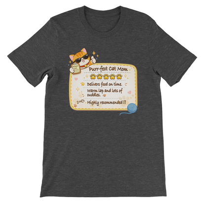 Funny Cat Review Purrfect Cat Mom T-shirt - dark grey heather