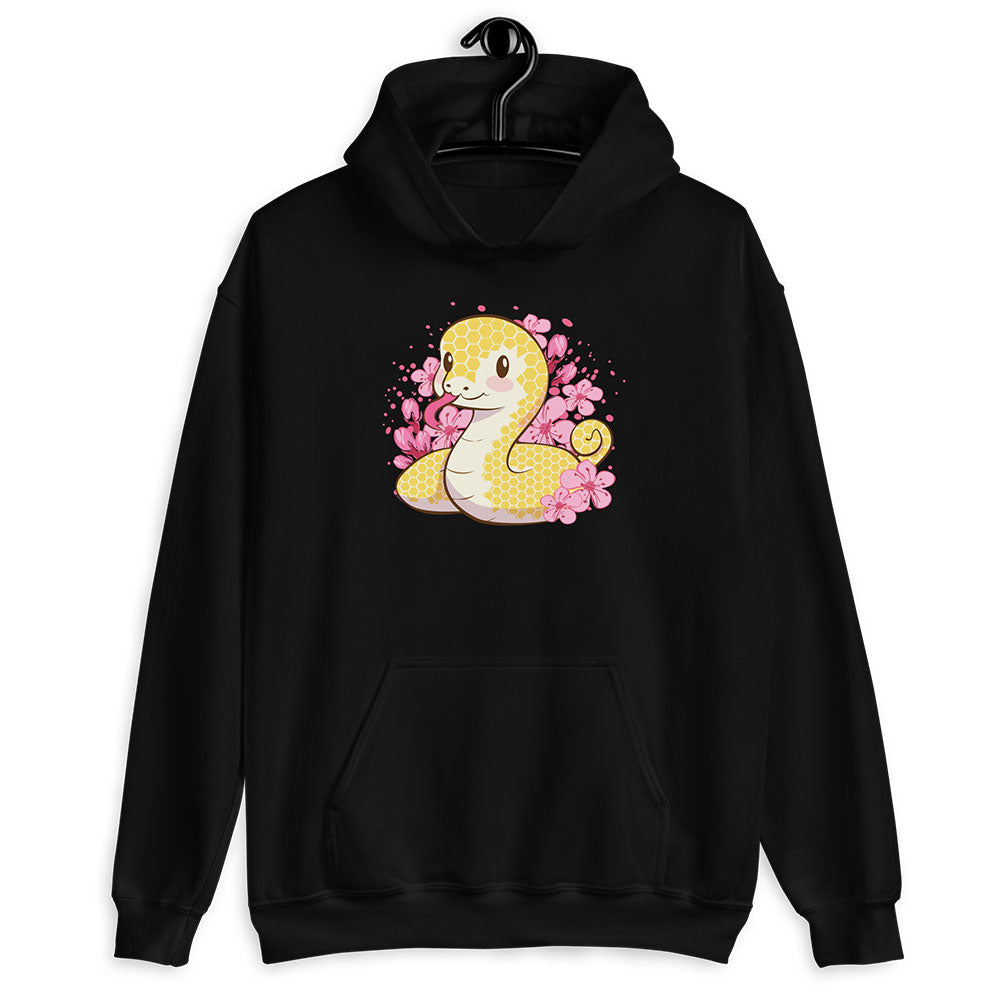 Golden Snake Kawaii Hoodie - Black