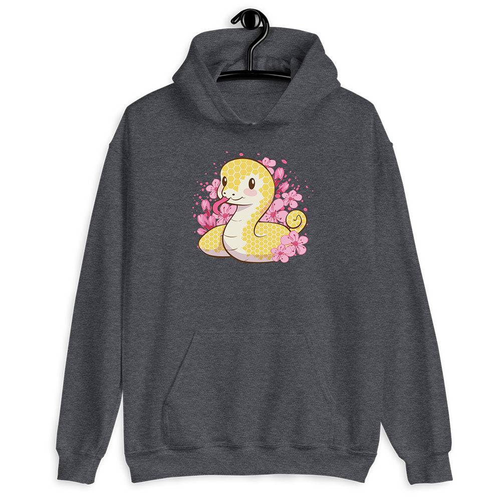 Golden Snake Kawaii Hoodie - Dark Heather