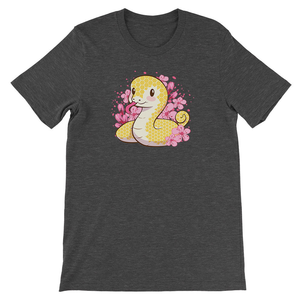 Golden Snake Kawaii T-shirt_Dark Grey Heather