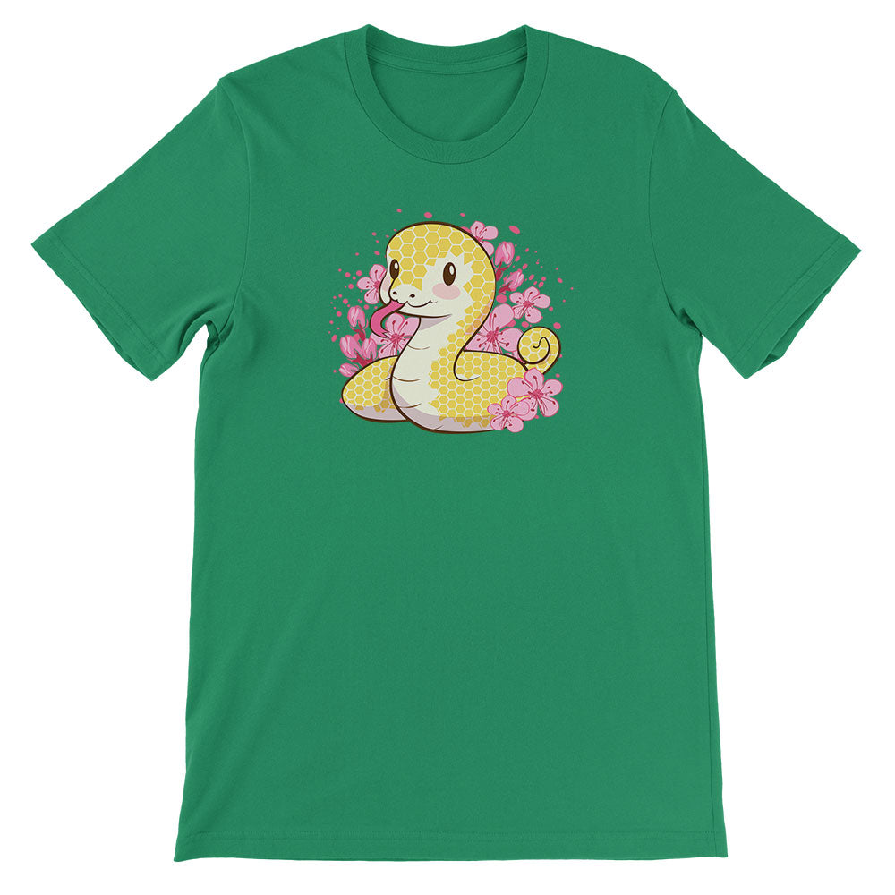 Golden Snake Kawaii T-shirt_Kelly Green