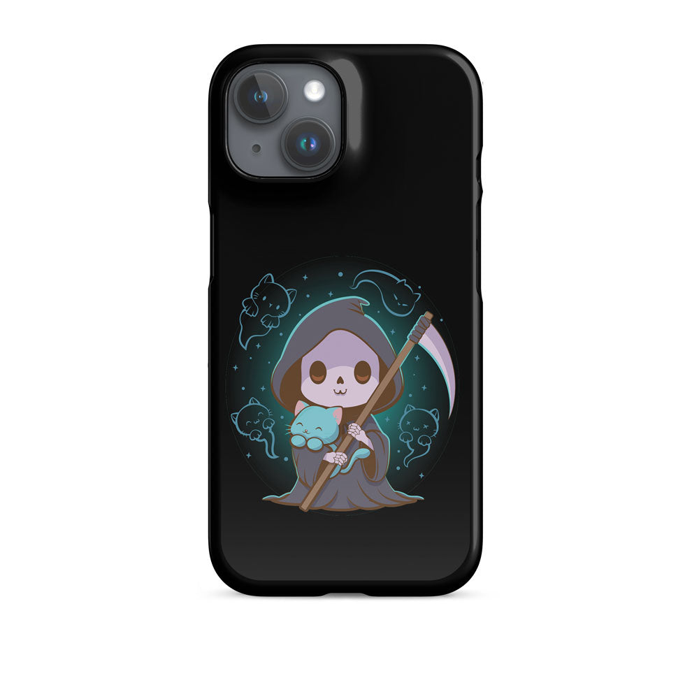 Grim Reaper and Cute Cat Ghosts Kawaii Phone Case