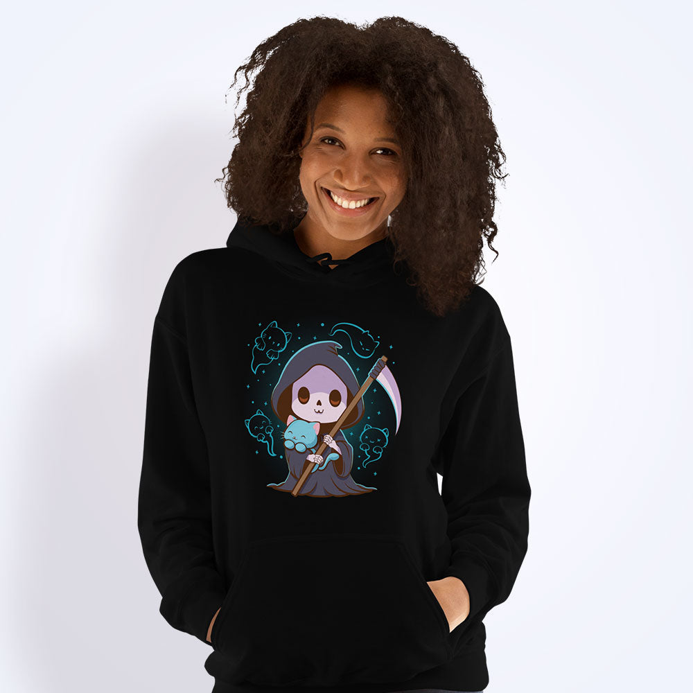 Grim Reaper and Cute Cat Ghost Kawaii Hoodie