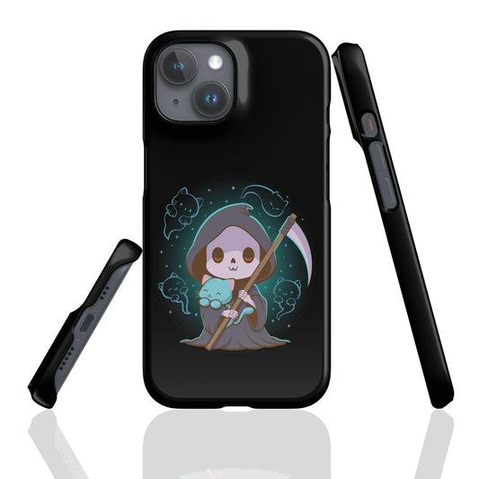 Grim Reaper and Cute Cat Ghosts Kawaii Phone Case