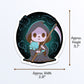 Grim Reaper and Ghost Cats Kawaii Sticker Measurements