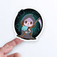 Grim Reaper and Ghost Cats Kawaii Sticker on hand