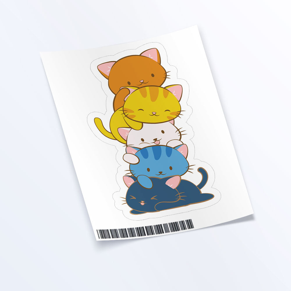 Kawaii Cat Pile Aroace Pride Sticker Sheet