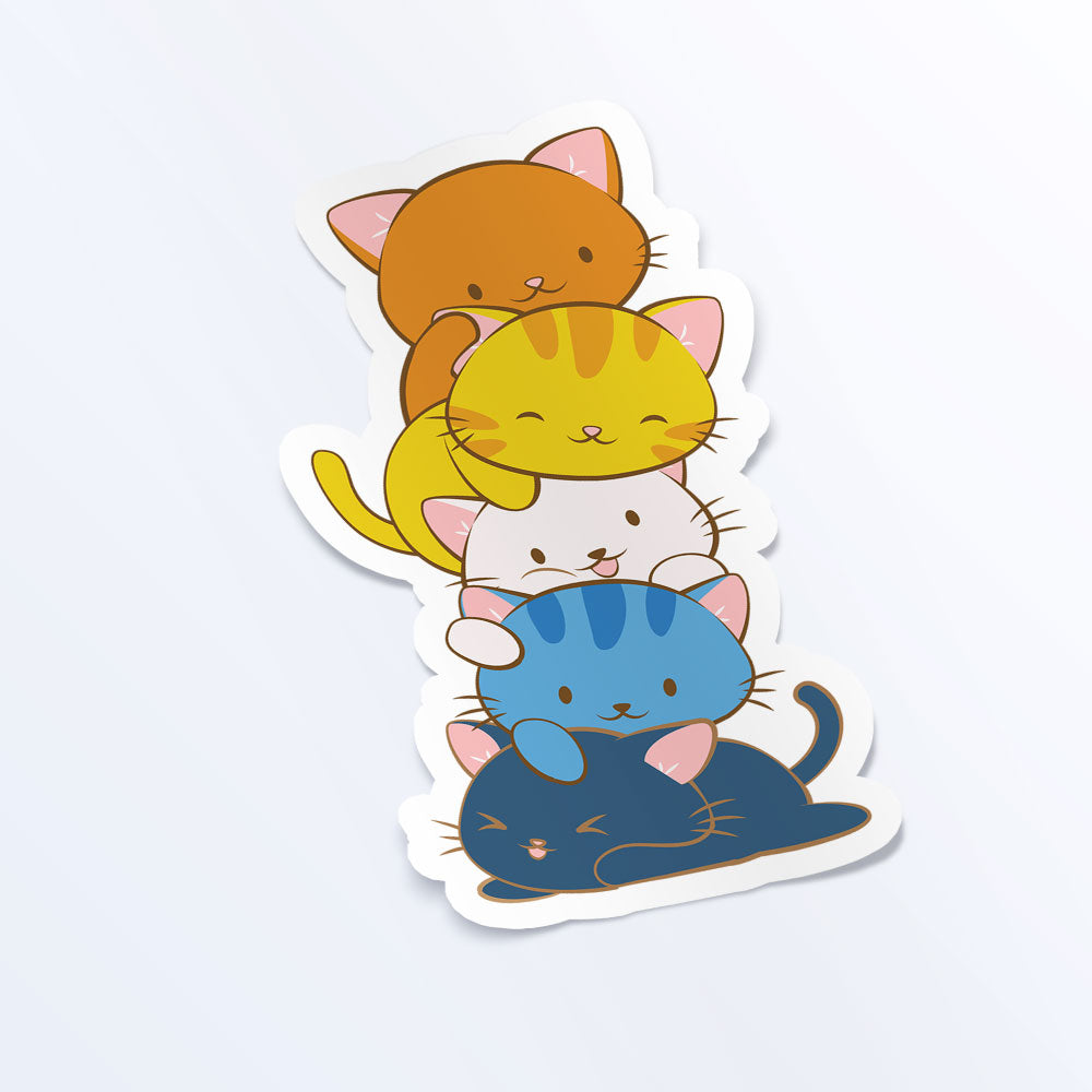 Kawaii Cat Pile Aroace Pride Sticker