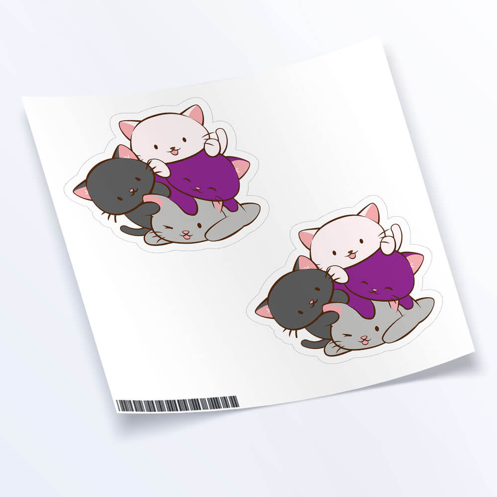 Kawaii Cat Pile Asexual Sticker – Irene Koh Studio