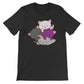Kawaii Cat Pile Demisexual Pride T-Shirt - Black