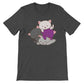 Kawaii Cat Pile Demisexual Pride T-Shirt - Dark Grey Heather