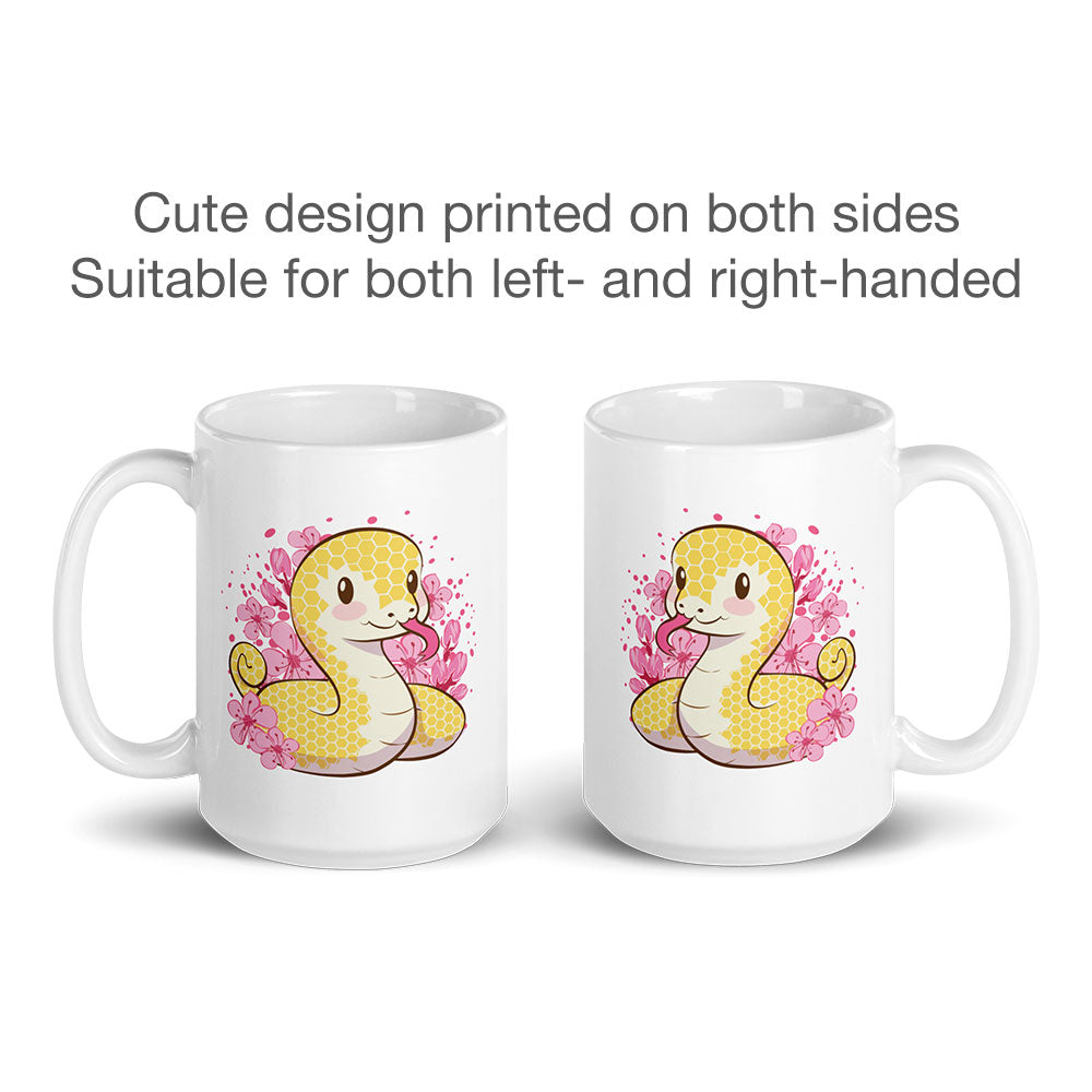 Kawaii Golden Snake Cute Mug printed on both sides