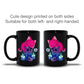 Kawaii Goth Cat on Skull Bisexual Pride Aesthetic Mug - printed both sides