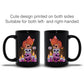Kawaii Goth Cat on Skulls Lesbian Pride Aesthetic Cute Mug printed on both sides