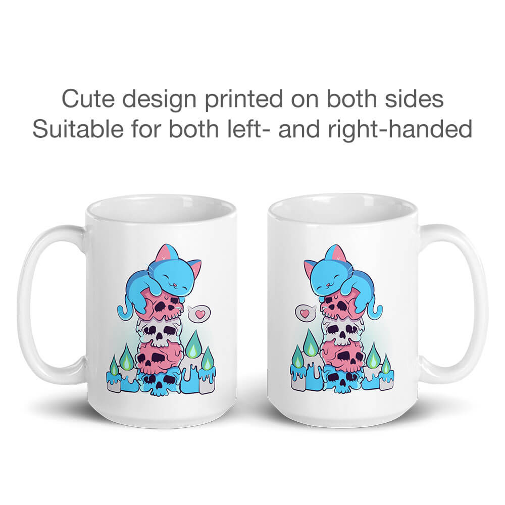 Kawaii Pastel Goth Cat on Skull Pansexual Pride Aesthetic Mug – Irene Koh  Studio