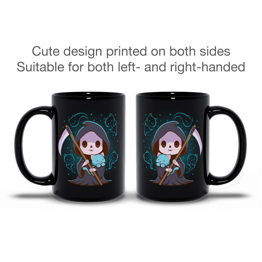 Kawaii Grim Reaper and Cat Ghost Cute Mug - printed on both sides