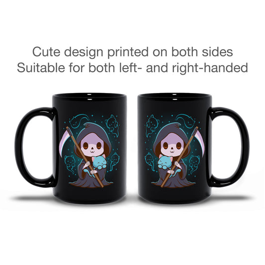 Kawaii Grim Reaper and Cat Ghost Cute Mug - printed on both sides