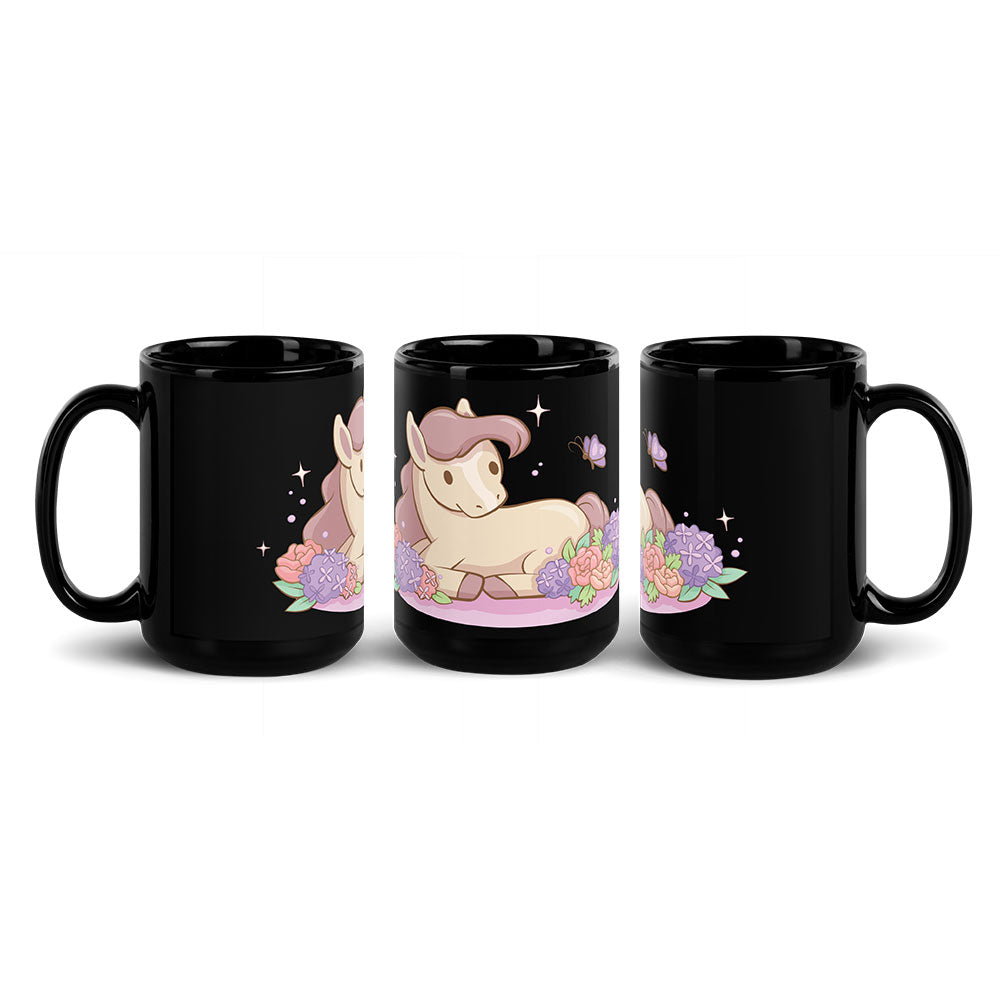 Kawaii Horse Cute Mug - Black 15 oz