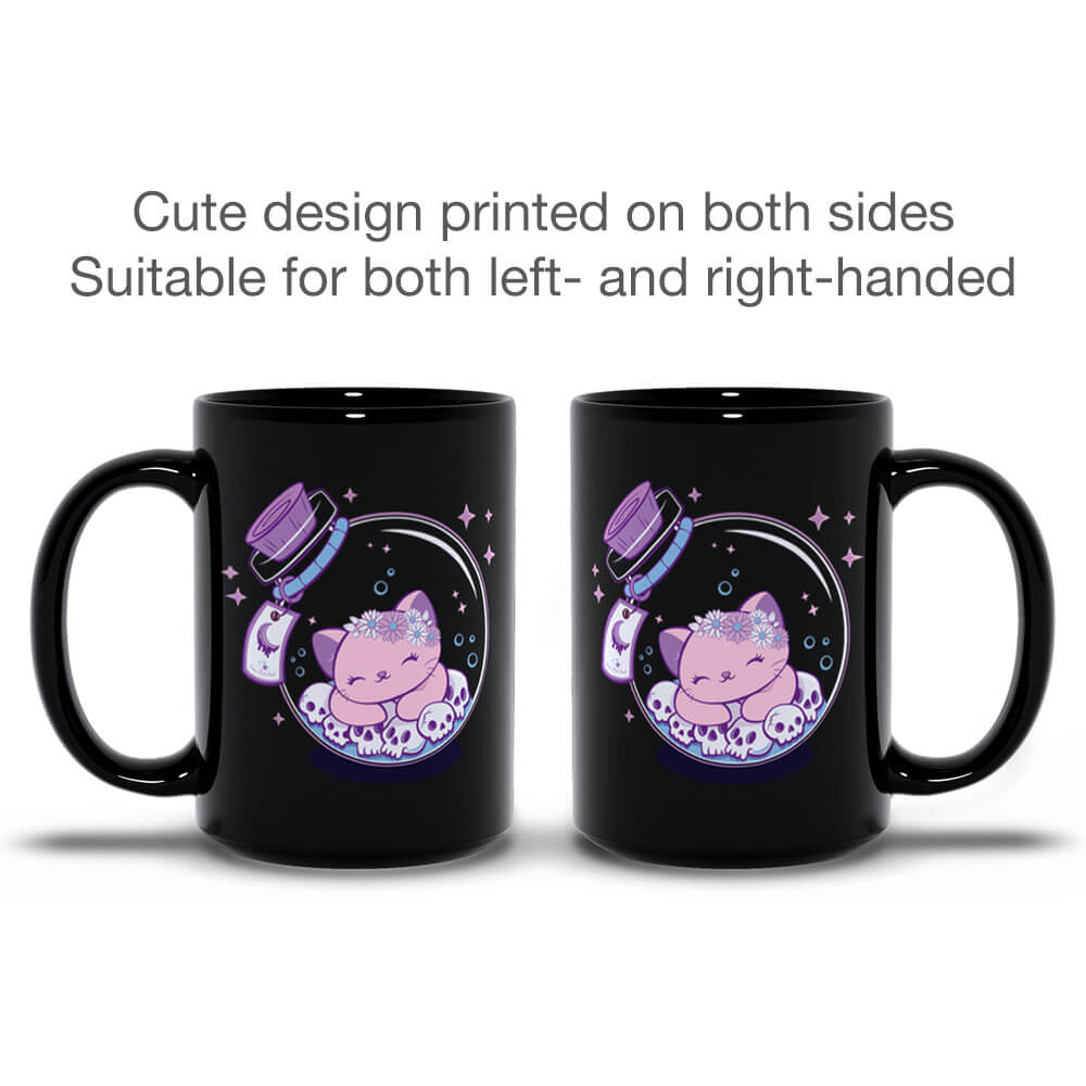 Kawaii Kitty in a Bottle Creepy Cute Mug - printed both sides