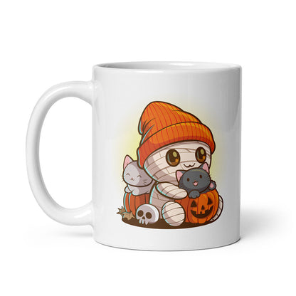 Kawaii Mummy and Cats Cute Mug - white 11 oz