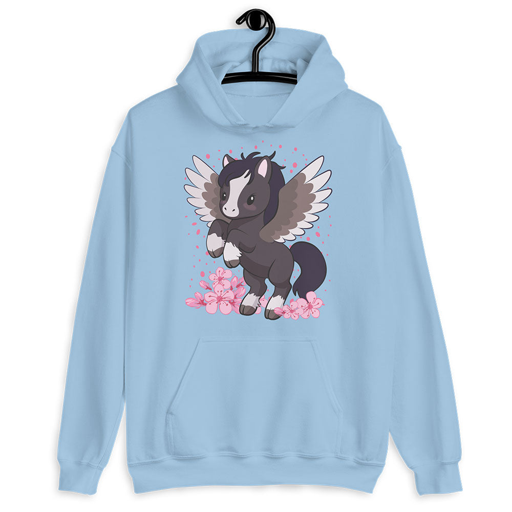 Kawaii Pegasus Cute Graphic Hoodie - Blue