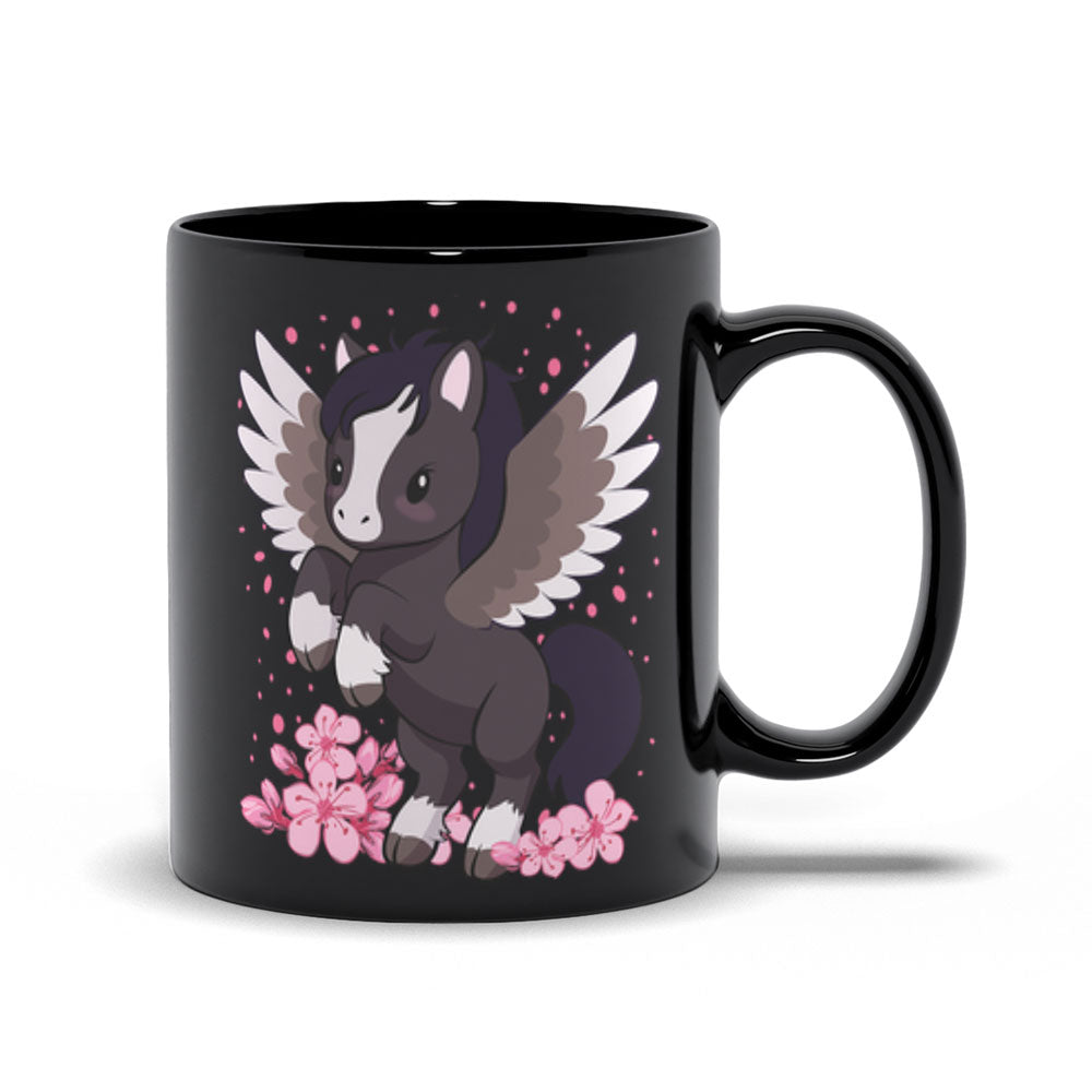 Kawaii Pegasus Cute Mug – Black 11 oz