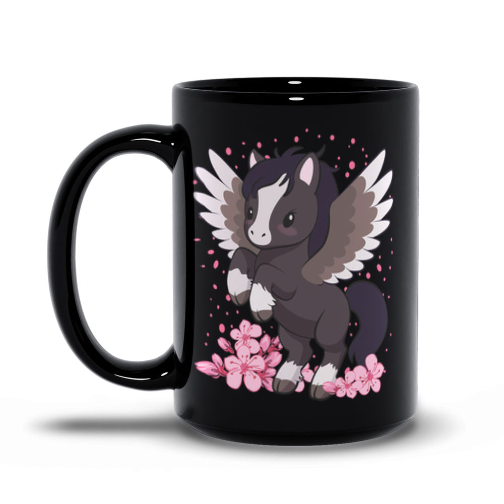 Kawaii Pegasus Cute Mug – Black 15 oz