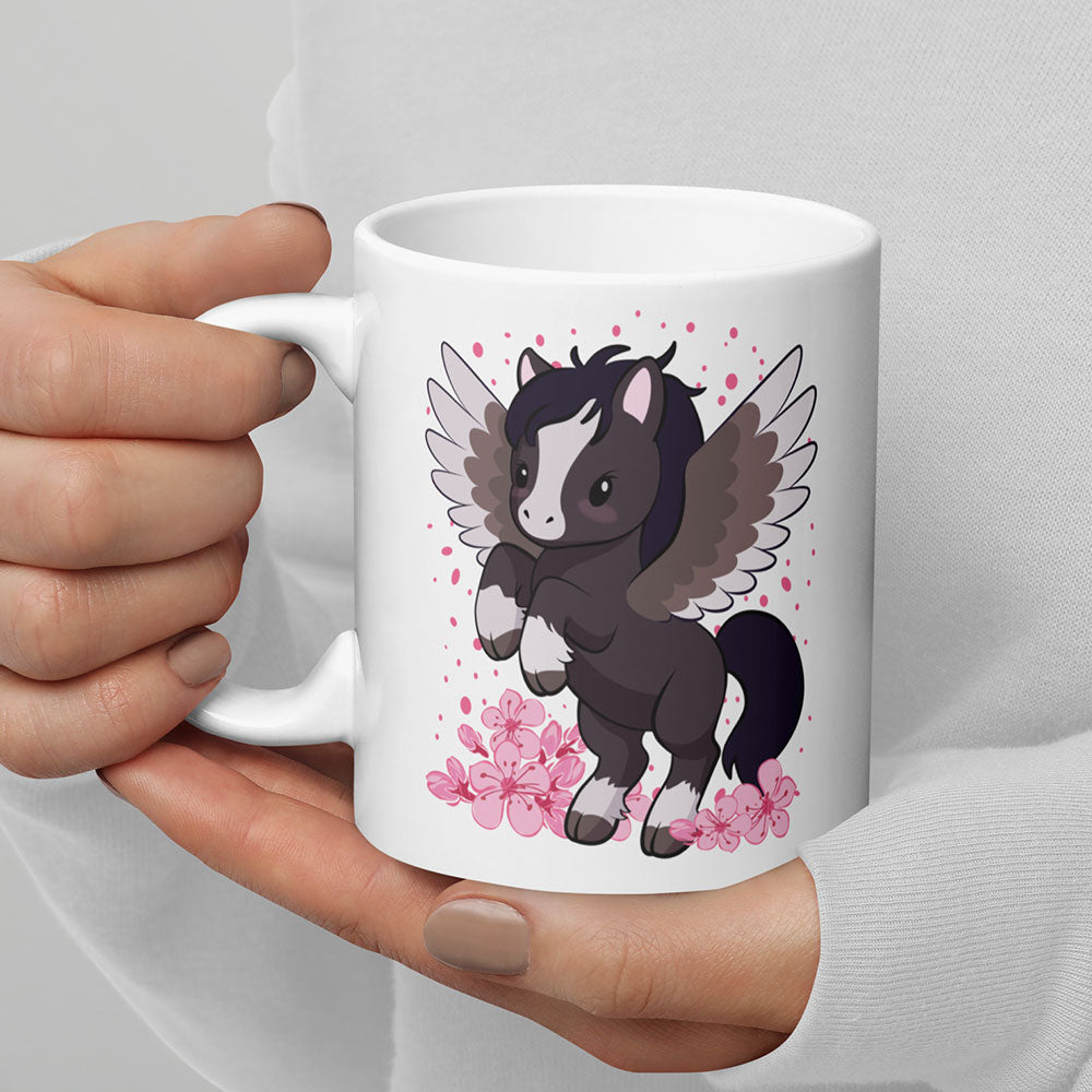 Kawaii Pegasus Cute Mug, Year of the Horse, in hands