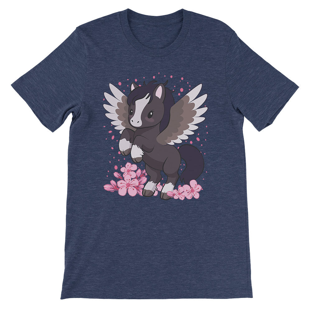 Kawaii Pegasus Year of Horse T-shirt - Heather Navy