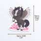 Kawaii Pegasus and Horse Cute Stickers - Pegasus Sticker Measurements