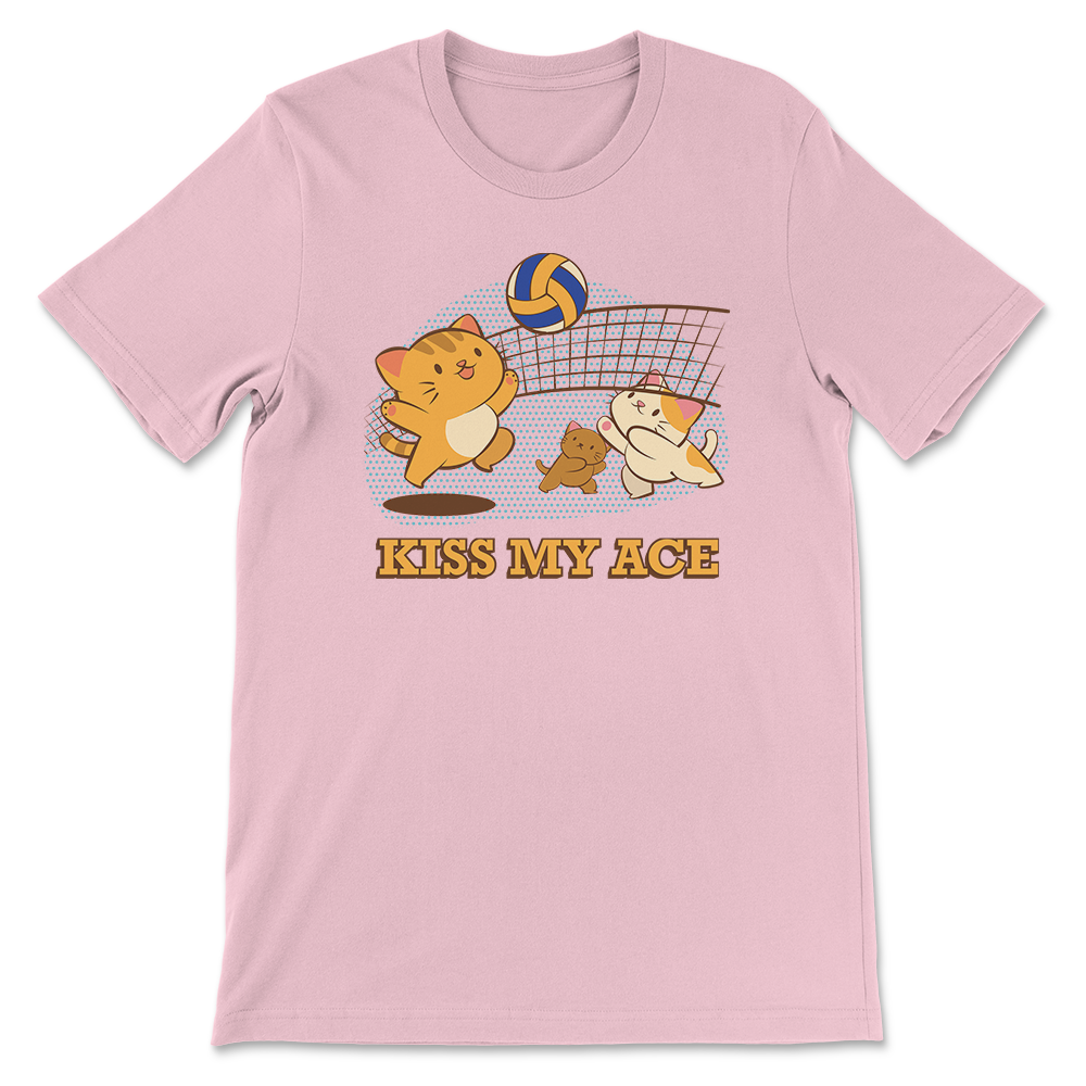 Kawaii Cats Volleyball T-shirt - Pink