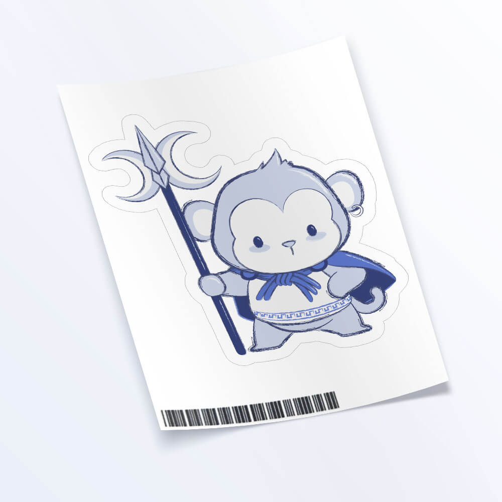 Monkey Warrior Chinese Zodiac Kawaii Sticker sheet