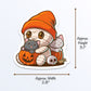 Mummy and Cute Kittens Kawaii Sticker - Measurements