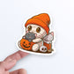 Mummy and Cute Kittens Kawaii Sticker on hand