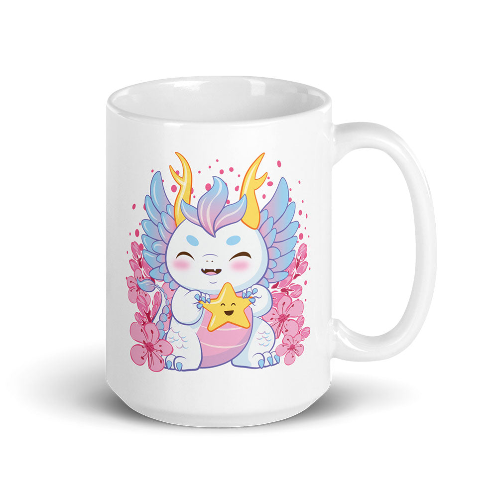 My Lucky Star Kawaii Dragon Cute Mug - white 15 oz