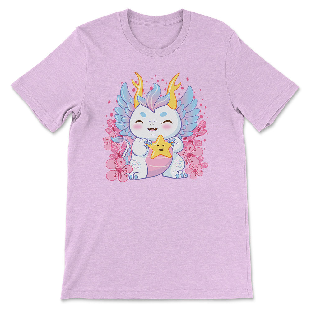 My Lucky Star Kawaii Dragon T-shirt - Heather Prism Lilac