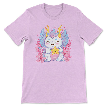 My Lucky Star Kawaii Dragon T-shirt - Heather Prism Lilac